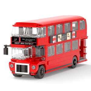 Vintage Double Decker Bus Building Blocks Set