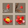 3 Plum Blossom Potted Plant Building Blocks Set
