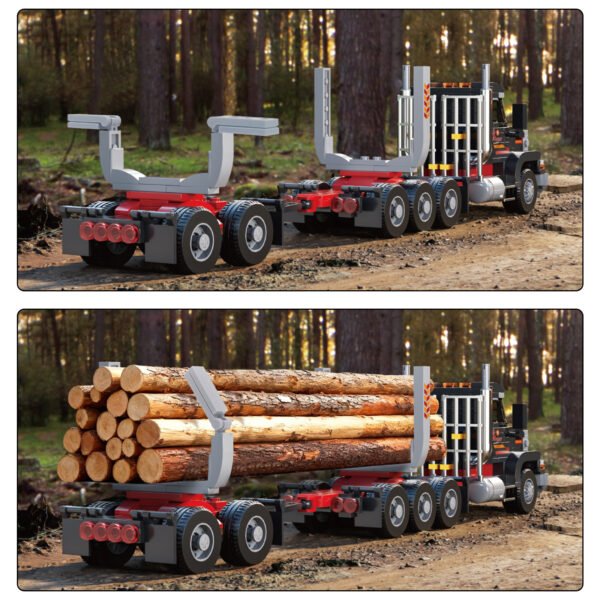 Wood Transport Truck Building Blocks Set