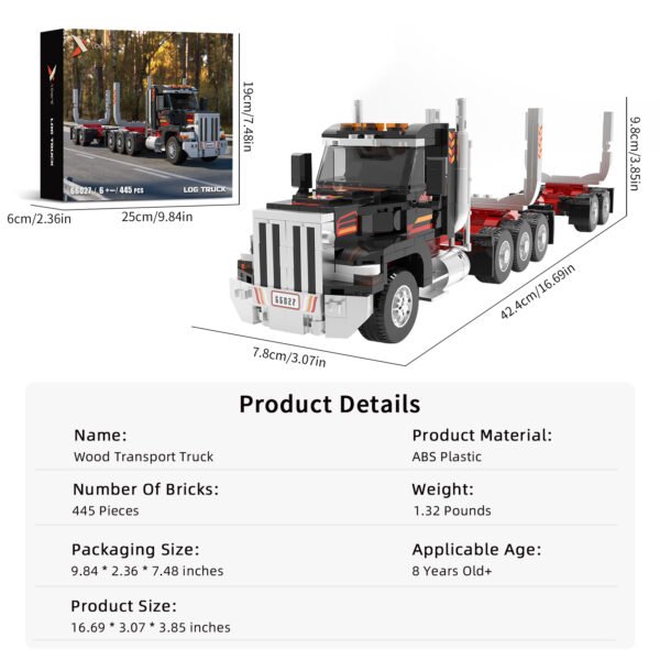 Wood Transport Truck Building Blocks Set