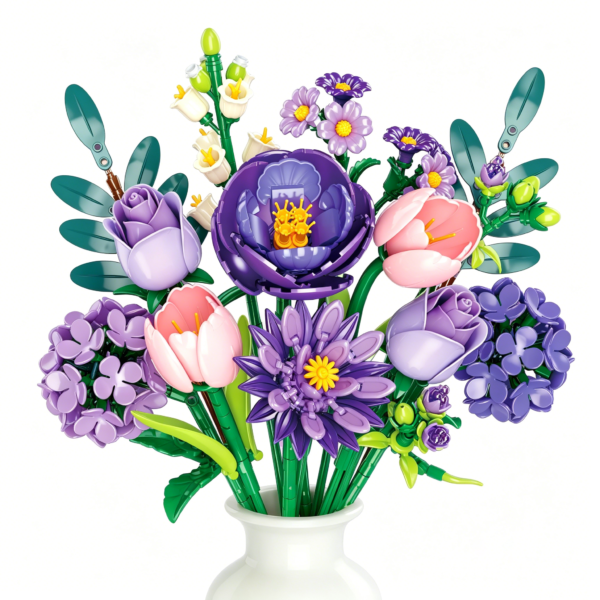 Flowers Rainbow Building Blocks Set