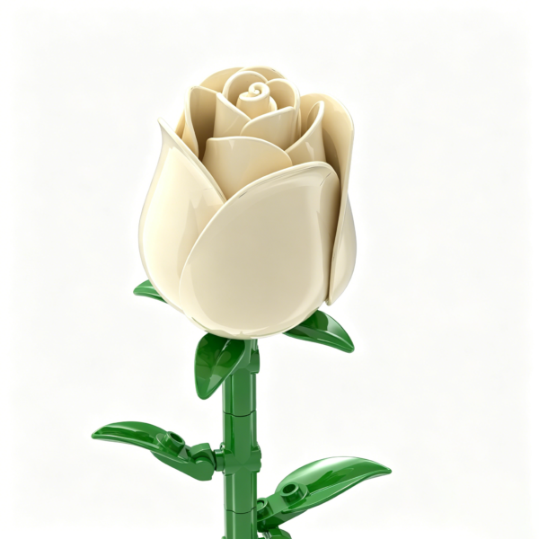 Cream Rose Bud Building Block Set