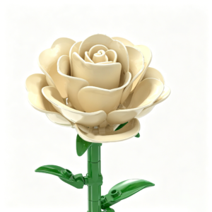 Blooming Cream Rose Building Block Set