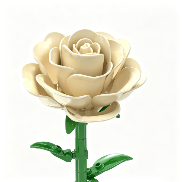 X88007 Blooming Cream Rose Building Block Set