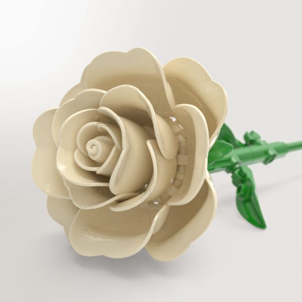 主图2 Blooming Cream Rose Building Block Set