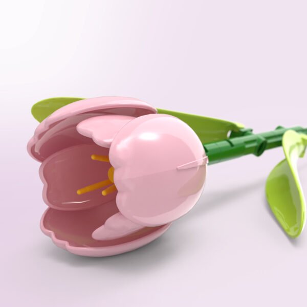 主图2 Pink Tulip Building Block Flower Set