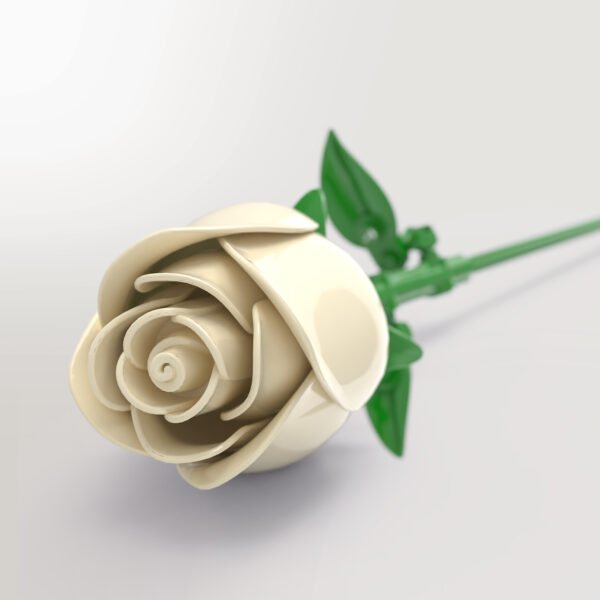 Cream Rose Bud Building Block Set