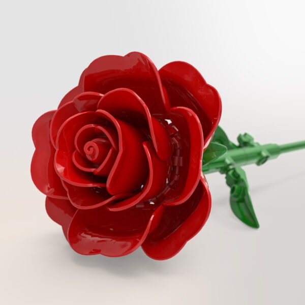 Blooming Red Rose Building Block Set