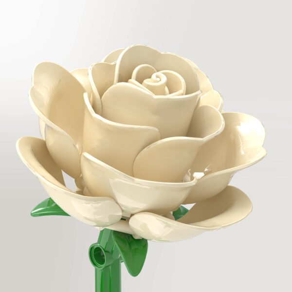 主图3 Blooming Cream Rose Building Block Set