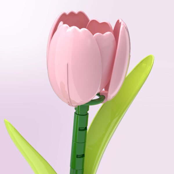 主图3 Pink Tulip Building Block Flower Set