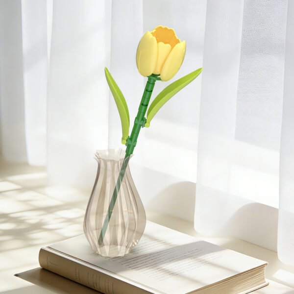 Yellow Tulip Building Block Flower Set
