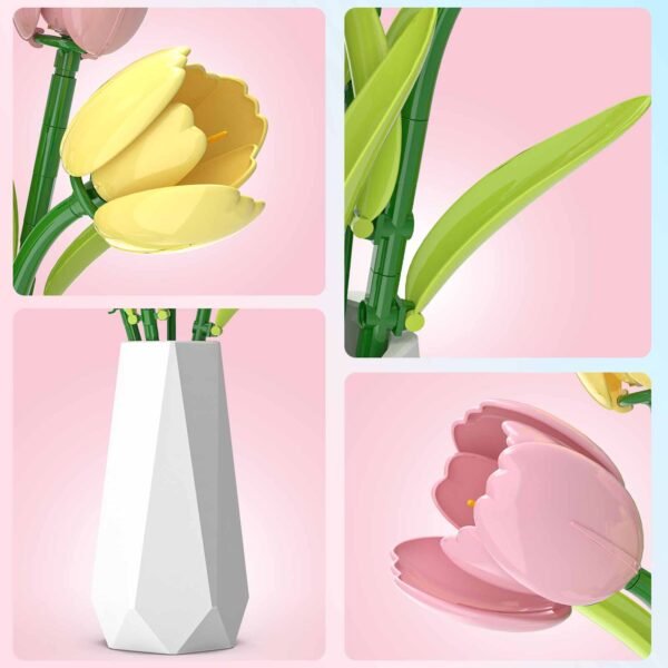 Tulip Bouquet Building Block Flower Set