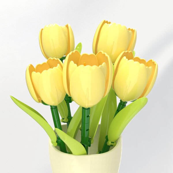 Yellow Tulip Building Block Flower Set