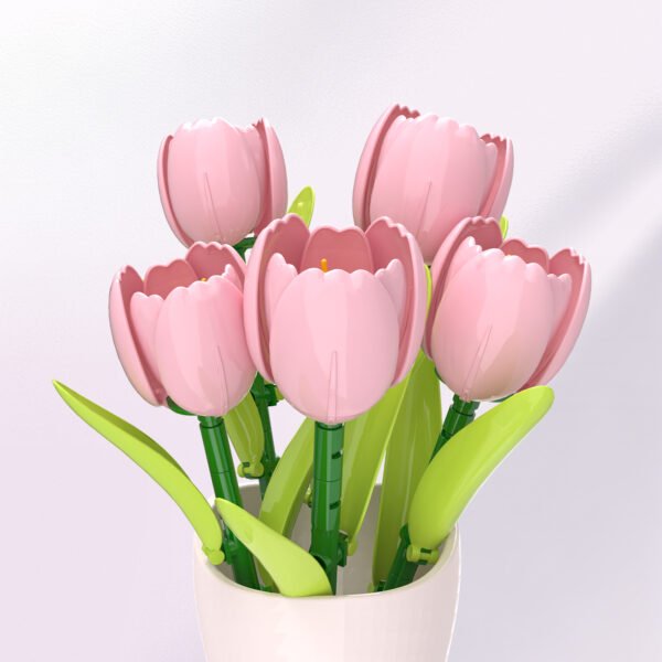 主图5 Pink Tulip Building Block Flower Set