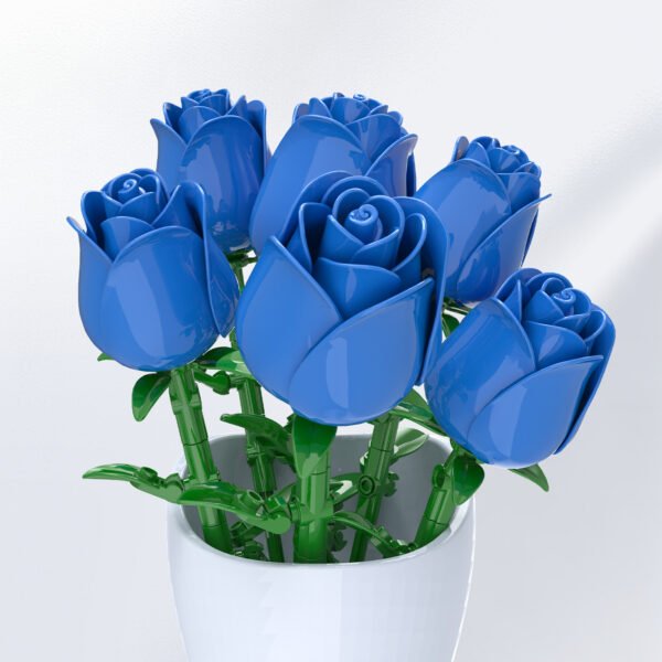 主图5 Blue Rose Bud Building Block Set