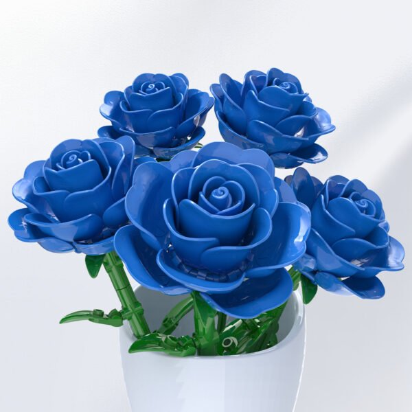 主图5 Blooming Blue Rose Building Block Set