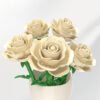 主图5 Blooming Cream Rose Building Block Set