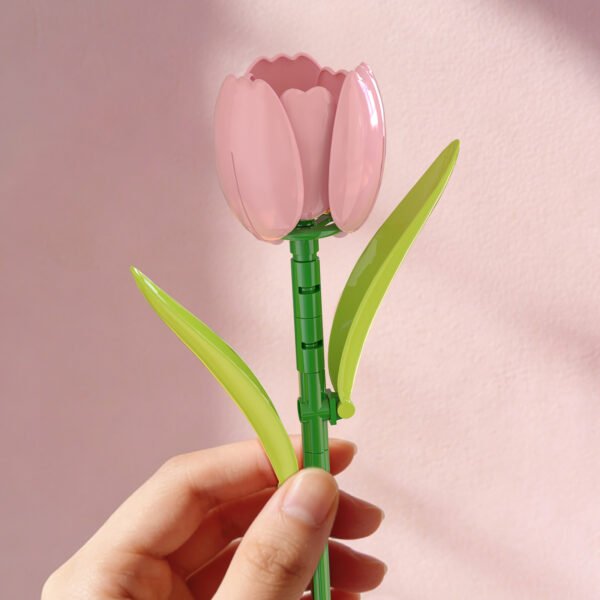 主图6 Pink Tulip Building Block Flower Set