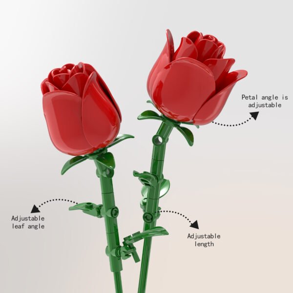 Red Rose Bud Building Block Set