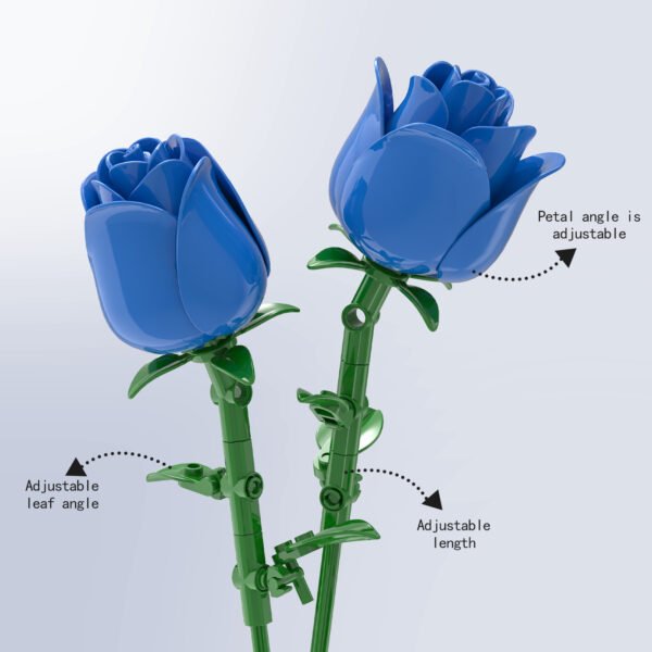 主图7 Blue Rose Bud Building Block Set