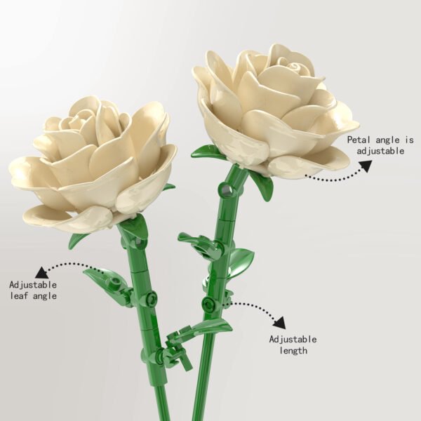 主图7 Blooming Cream Rose Building Block Set