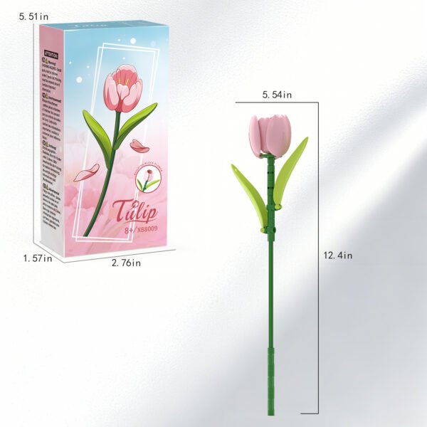 主图8 Pink Tulip Building Block Flower Set