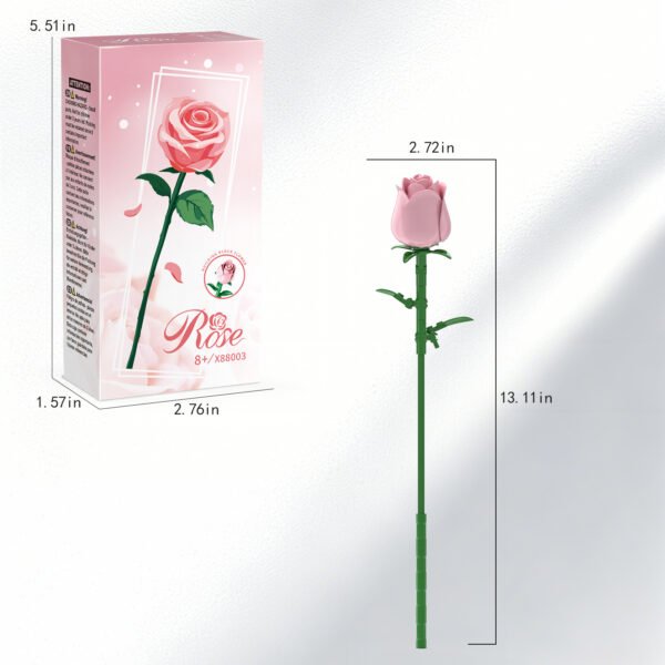Pink Rose Bud Building Block Set