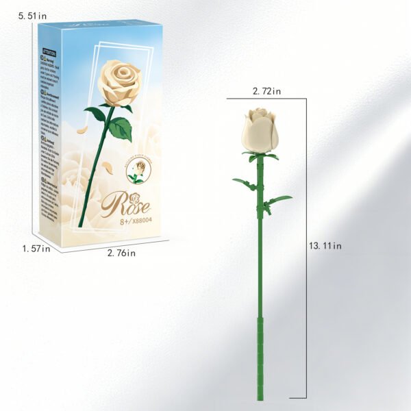 Cream Rose Bud Building Block Set