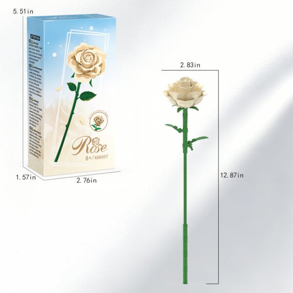 主图8 Blooming Cream Rose Building Block Set