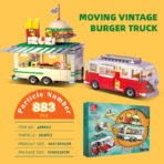 Movable Vintage Burger Truck Building Block Set - Image 3