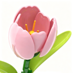 Pink Tulip Building Block Flower Set
