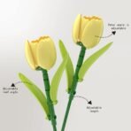 Yellow Tulip Building Block Flower Set - Image 6