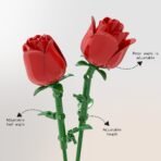 Red Rose Bud Building Block Set - Image 7