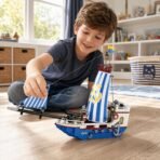 Xbert Pirate Ship Building Set, Sailboat Model Toy with Cannons, Anchor and Sails, Nautical Adventure Boat Building Blocks Kit for Kids, Ideal Gift for Boys and Girls, Ages 6+ - Image 6
