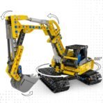 Xbert 2-in-1 Excavator & Bulldozer Building Sets, City Construction Vehicle Playset, Digger Toy Building Kits for Boys, Engineering STEM Toys Gift for Birthday - Image 4