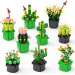 Xbert Succulents Building Blocks Set, Cactus Botanicals Plant Building Kit for Adults, Artificial Succulent Plants Desk Home Office Room Decor，Birthday Gifts for Women，Plant Lovers