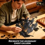 Xbert Pirate Ship Building Set - Black Pearl Ship Model with Display Stand, Desktop Decor Collectible for Men, Adult, Ship Building Blocks Toys for Display - Image 2