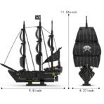 Xbert Pirate Ship Building Set - Black Pearl Ship Model with Display Stand, Desktop Decor Collectible for Men, Adult, Ship Building Blocks Toys for Display - Image 5